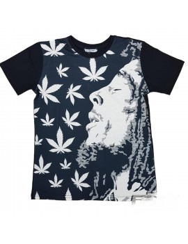 TEE SHIRT NOIR BOB MARLEY KANA